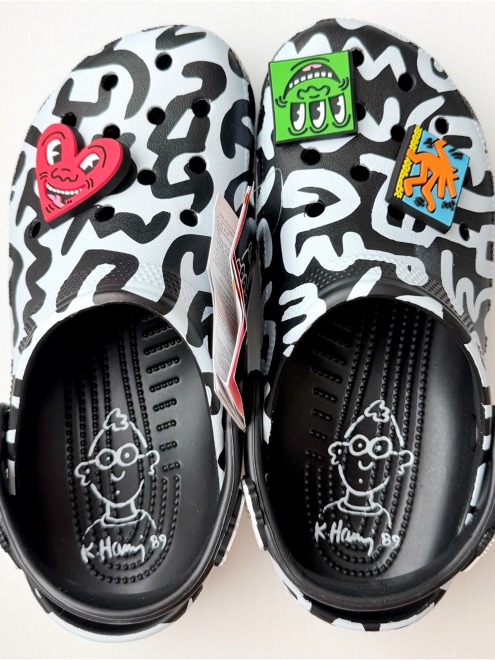 Crocs X Keith Haring collab. Out of production rare and collectible size 9 W